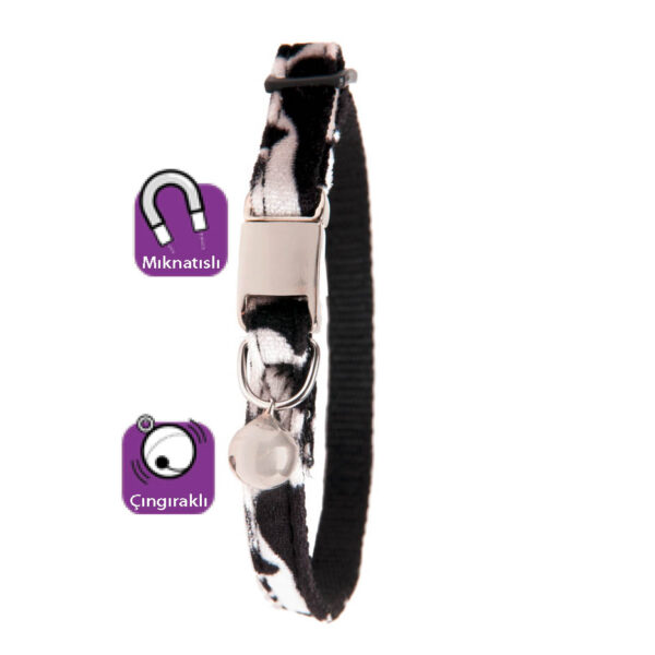 Karlie Manyetik Kedi Tasma 30Cm Siyah-Beyaz