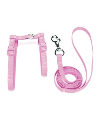 Kedi Göğüs Bel Tasması Dokuma 22/36 cm Pembe