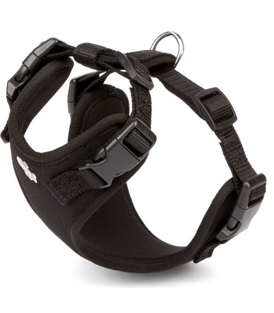 Doggie Havalı Ped Dokuma Köpek Göğüs Tasması 40/45 cm Siyah