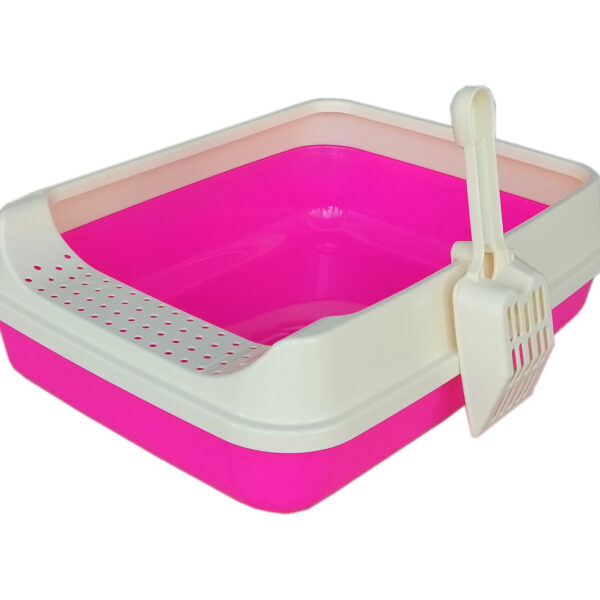 Kedi Tuvalet Kum Kabı + Kürek Hediyeli 13*36*48 cm Pembe