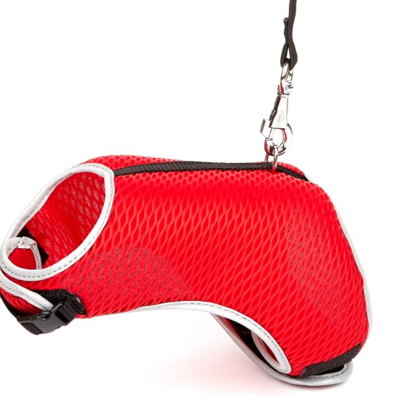 Doggie Havalı Ped Göğüs Tasma Seti Kırmızı 25*30 cm + 110 cm
