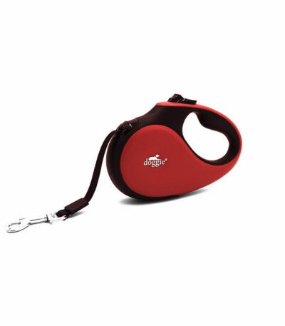 Doggie Soft Seri Otomatik Makaralı Gezdirme Tasması 25 kg / 5 M Kırmızı