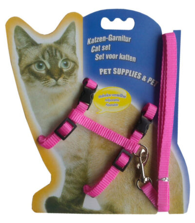 Kedi Göğüs Bel Tasma Takımı Medium Pembe 20*32-120 cm